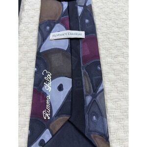 Robert Daskal Hand Painted Silk Tie USA Designer Abstract by Ramma Shila